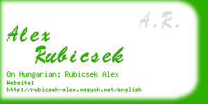 alex rubicsek business card